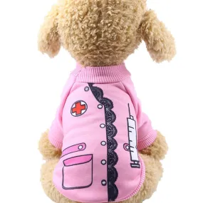 Adorable Little Nurse Soft Winter Coat Small Dog Sweatshirt