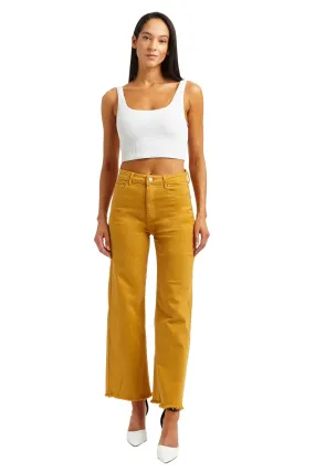 Alice - High Rise Color Denim Wide Straight Ankle Crop