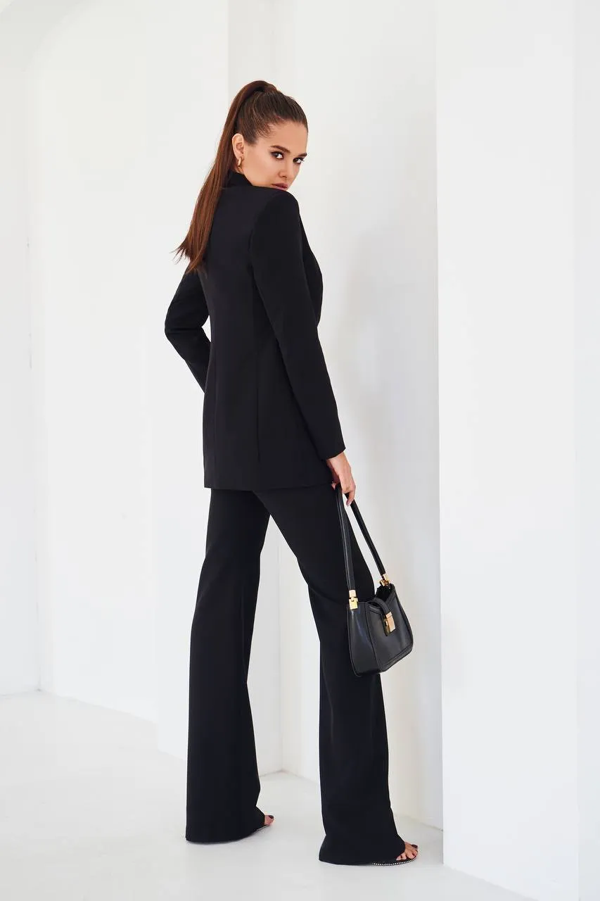 Black Shawl Lapel Suit 2-Piece