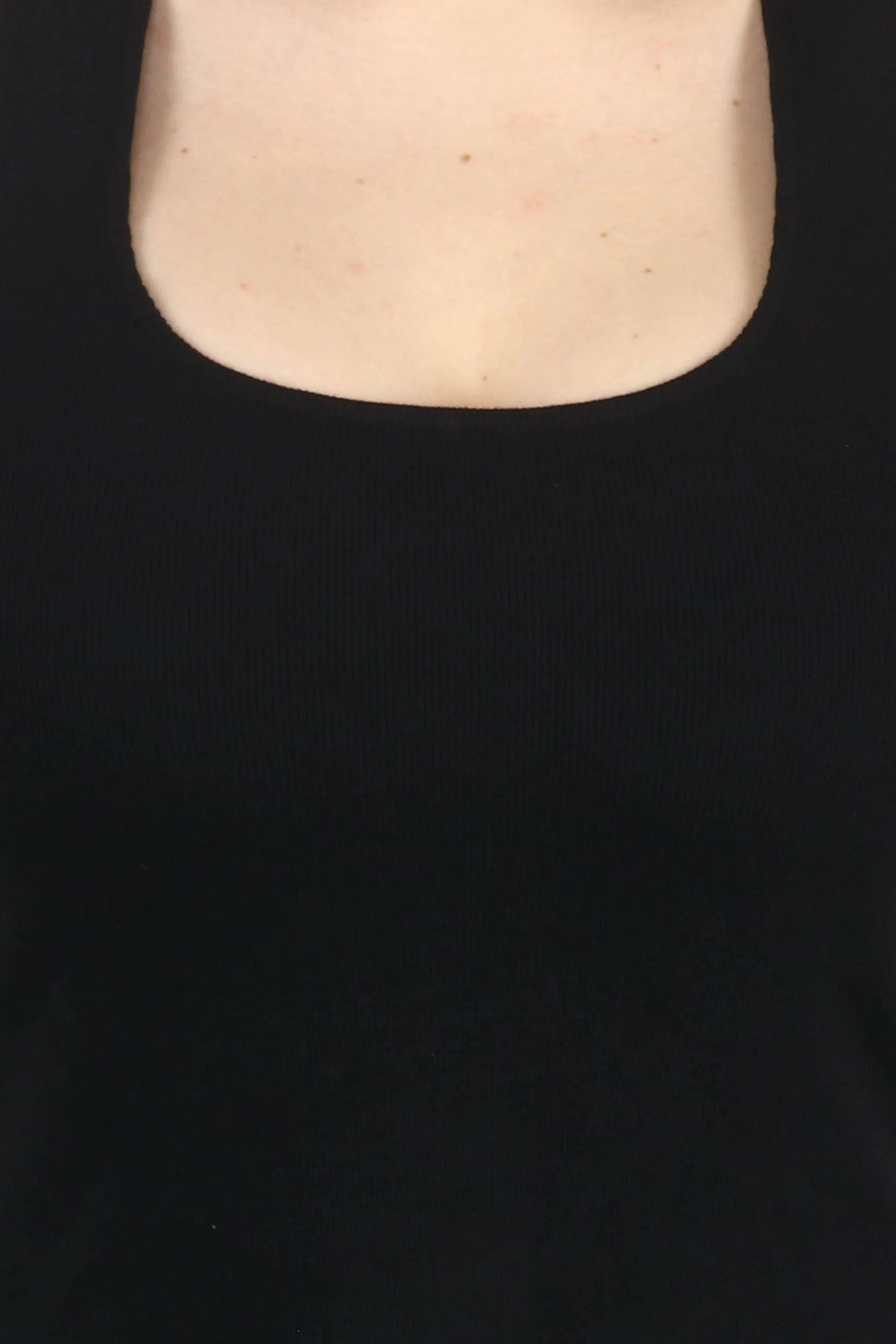 Black Solid Frill Dress