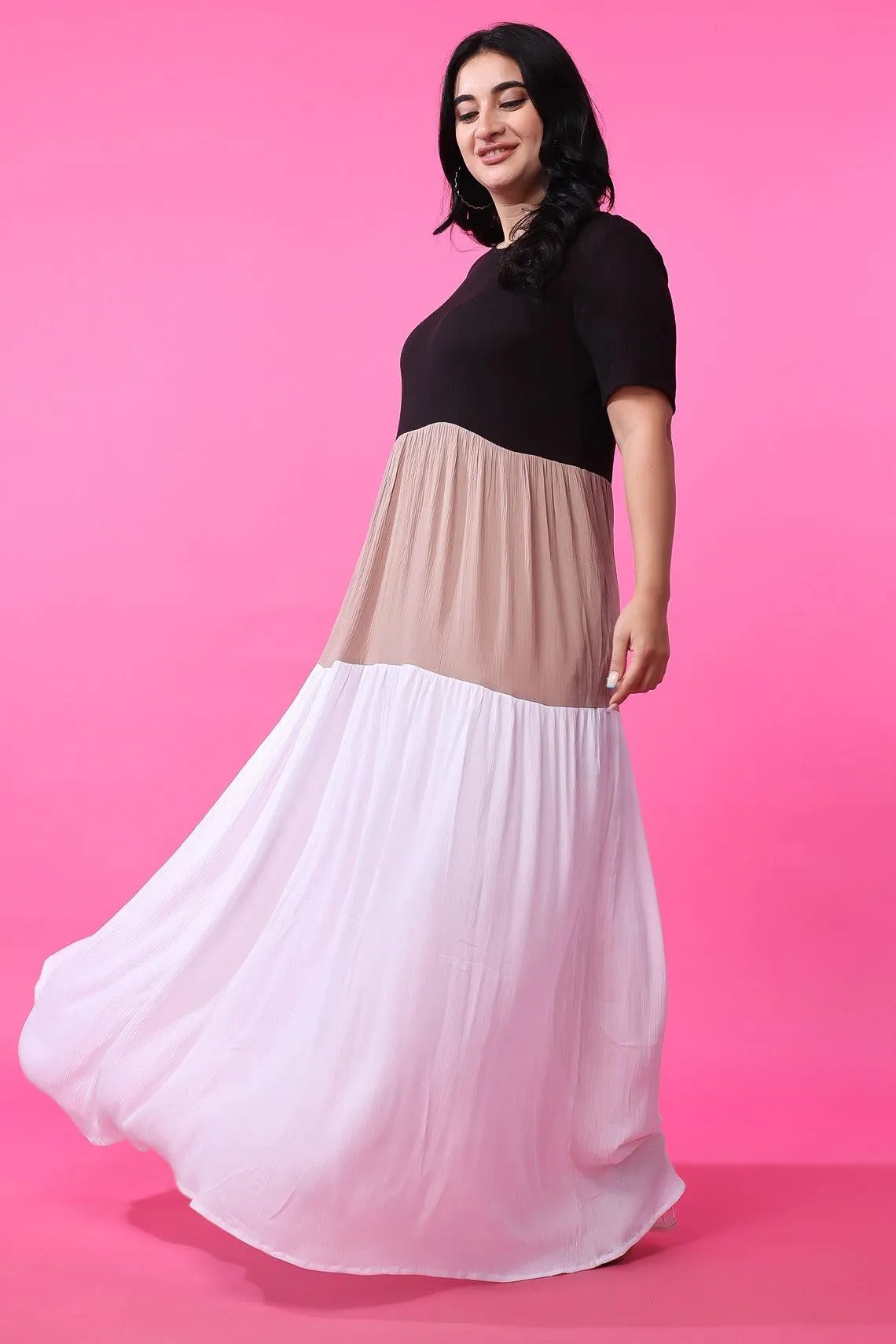Brown Multilayered Dress