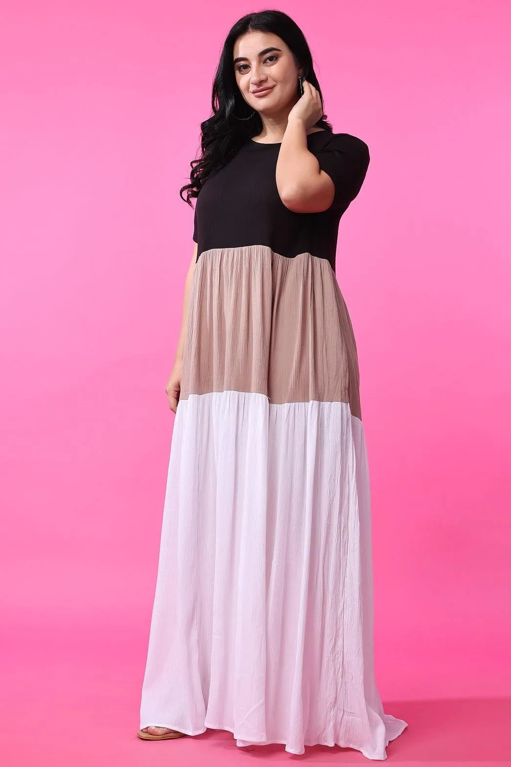 Brown Multilayered Dress