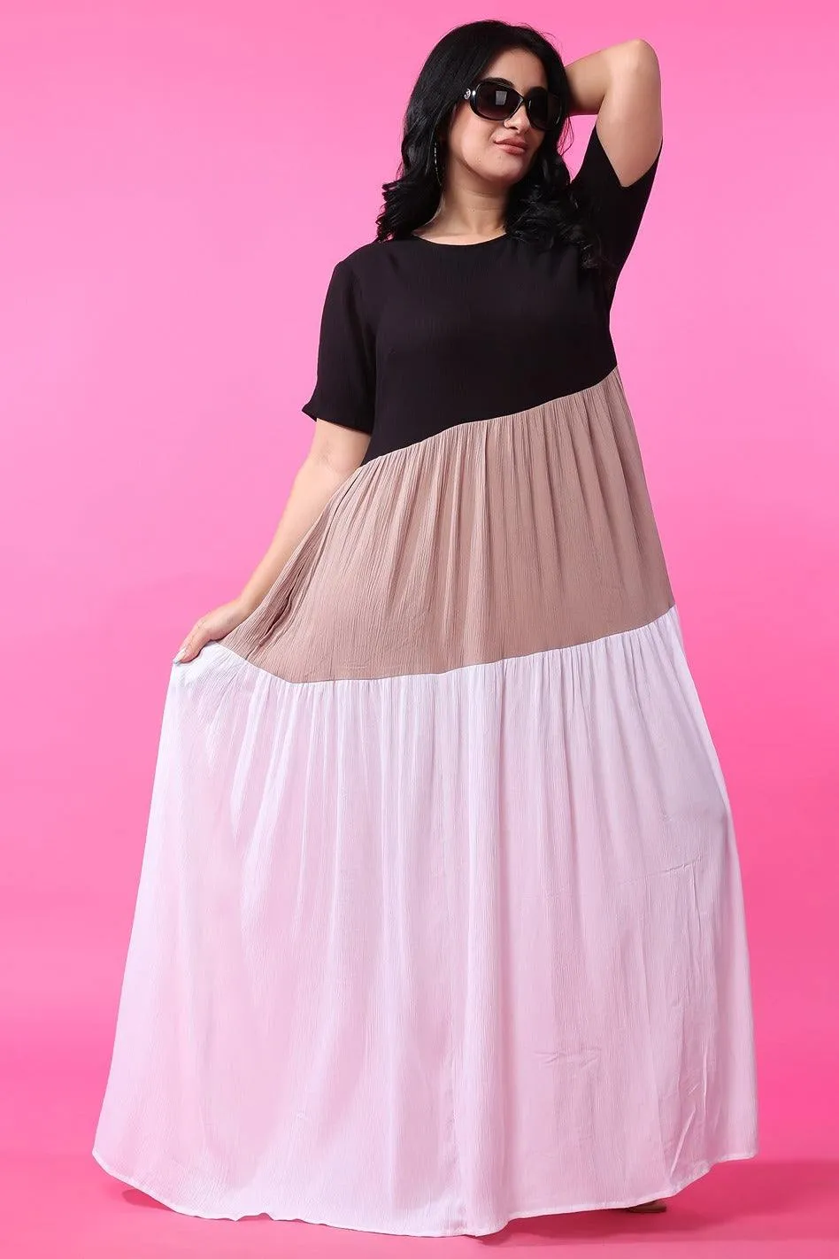 Brown Multilayered Dress