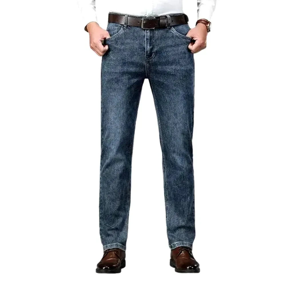 Casual classic fit stretchable men's jeans