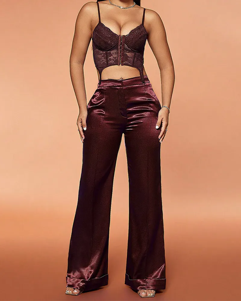 Casual Pants Flared Baggy Trousers