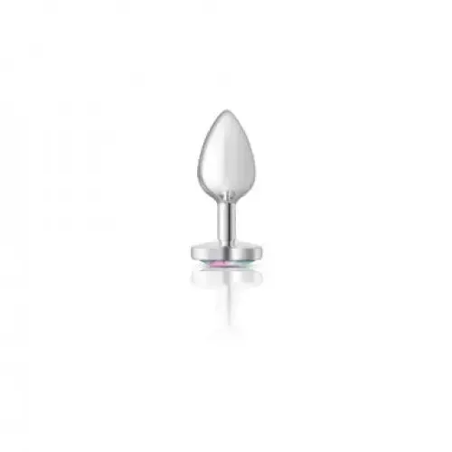 Cheeky Charms Heart Clear Iridescent Silver Plug