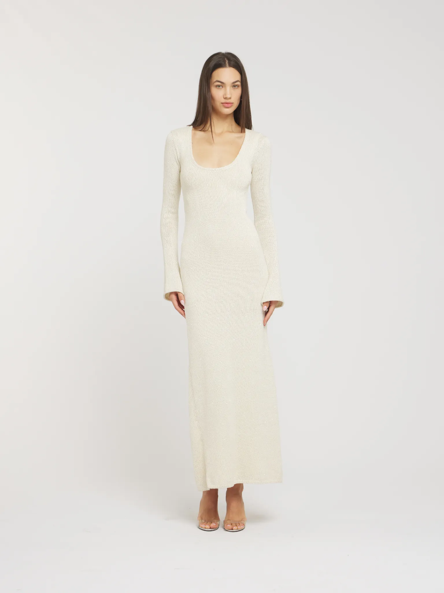 Ella Long Sleeve Dress - Snow Sequin