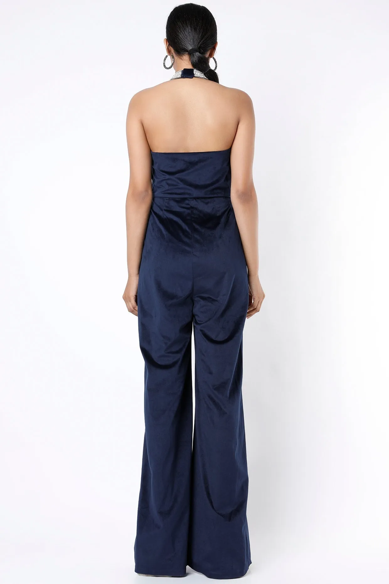 Embellished Navy Blue Jumpsuit