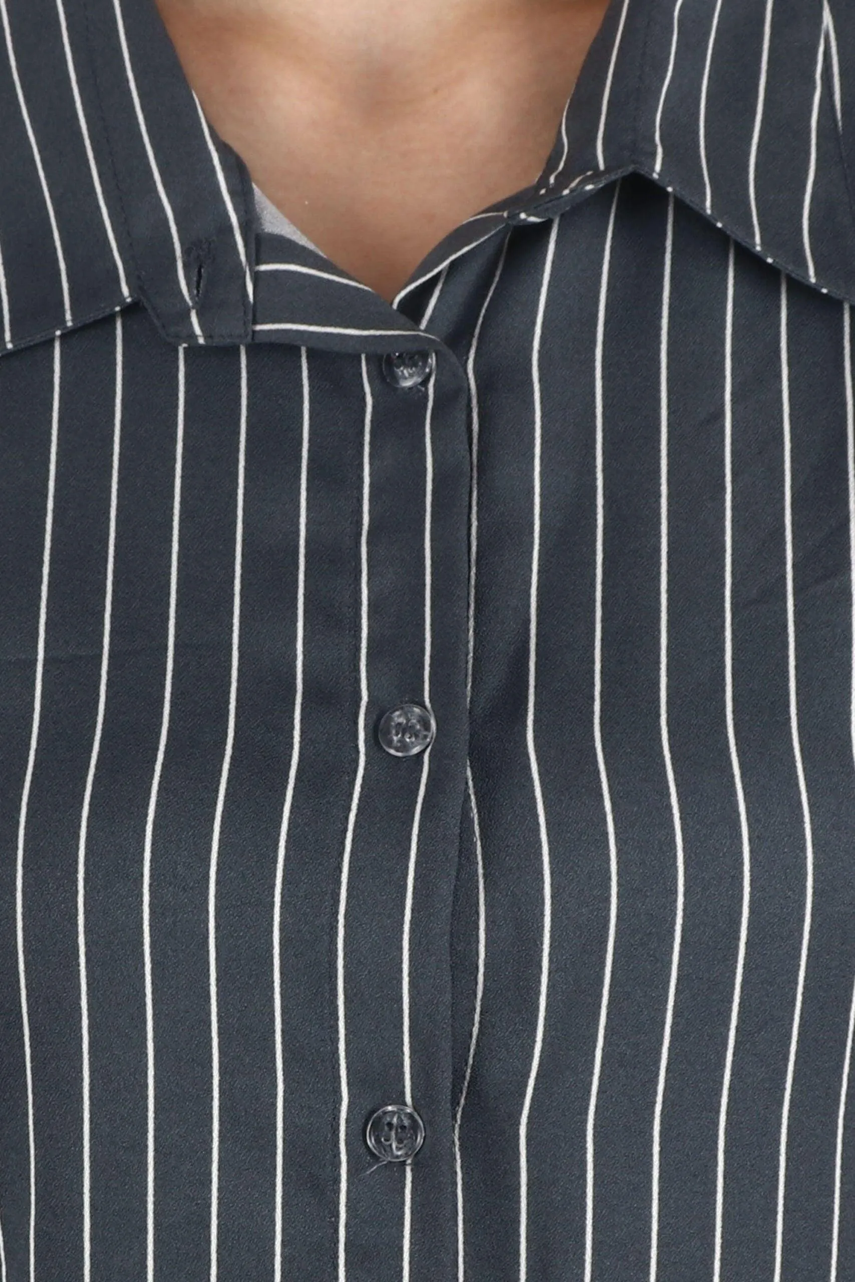 Grey Striped Pant Set