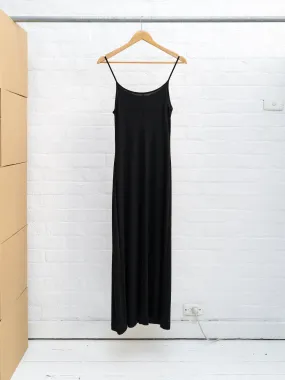 Helmut Lang 1990s black wool jersey singlet dress - size S