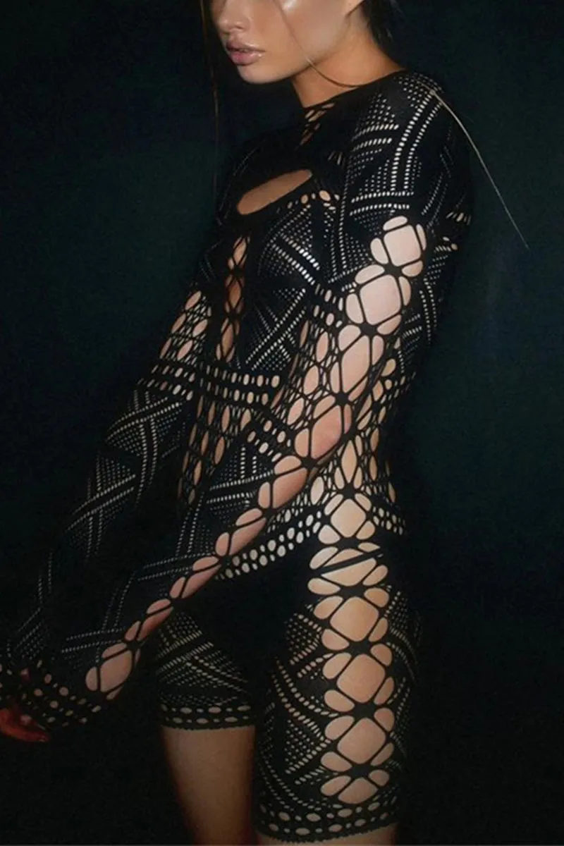 JD244 Lace Mesh Rompers