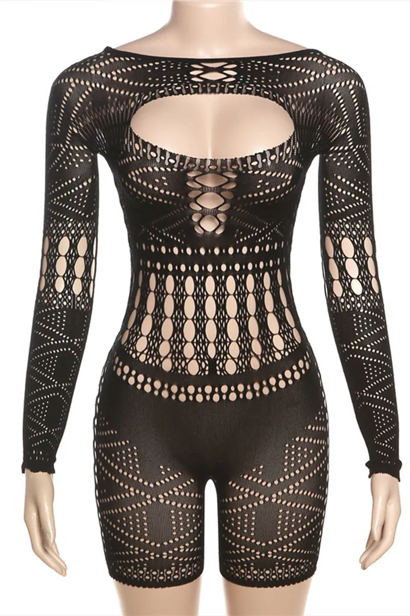 JD244 Lace Mesh Rompers