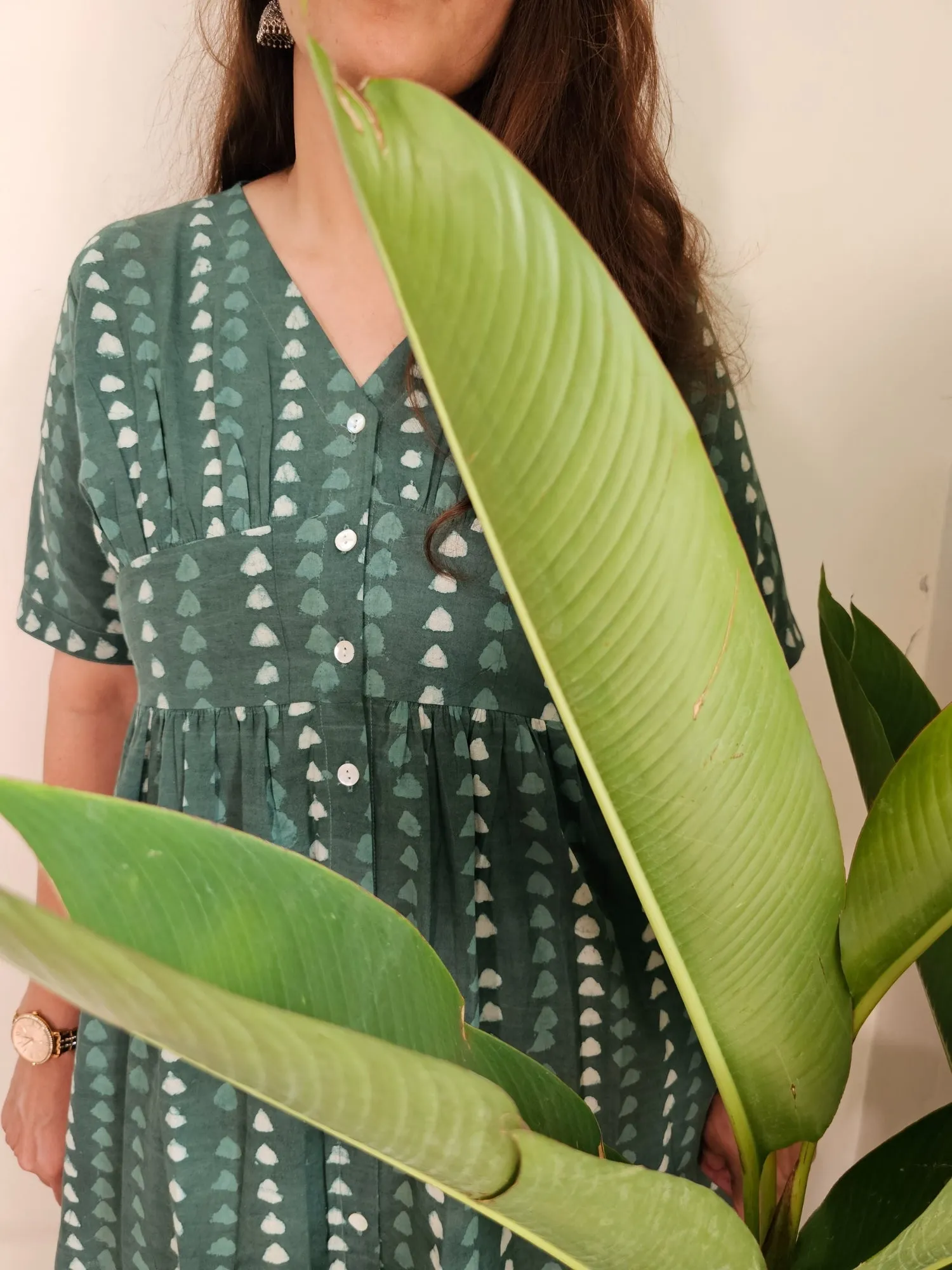 Jeevika Dabu Cotton Button Down Dress
