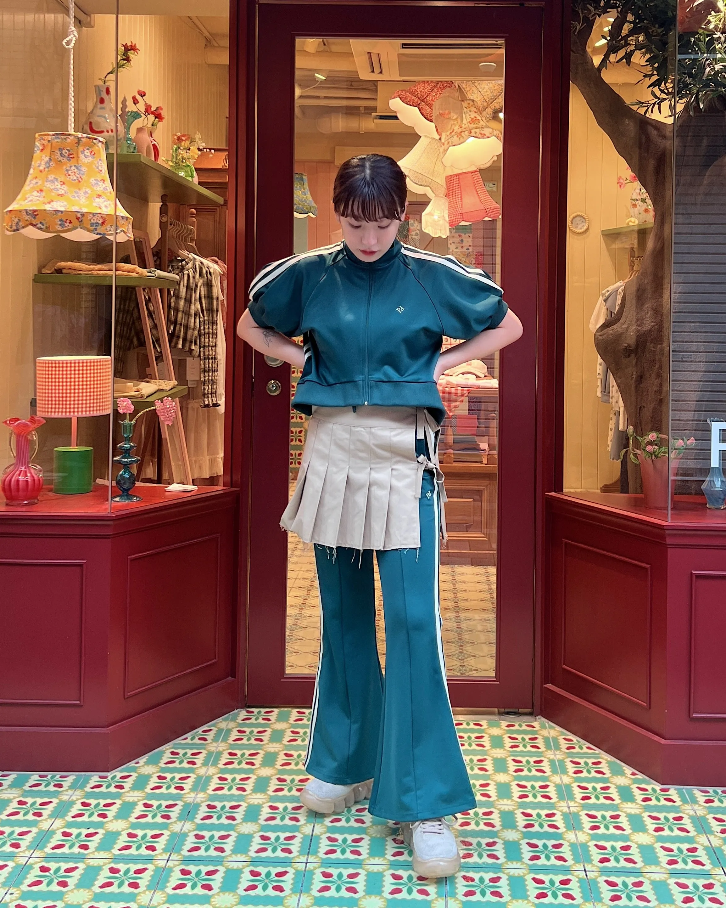 Jersey flare pants (Green)