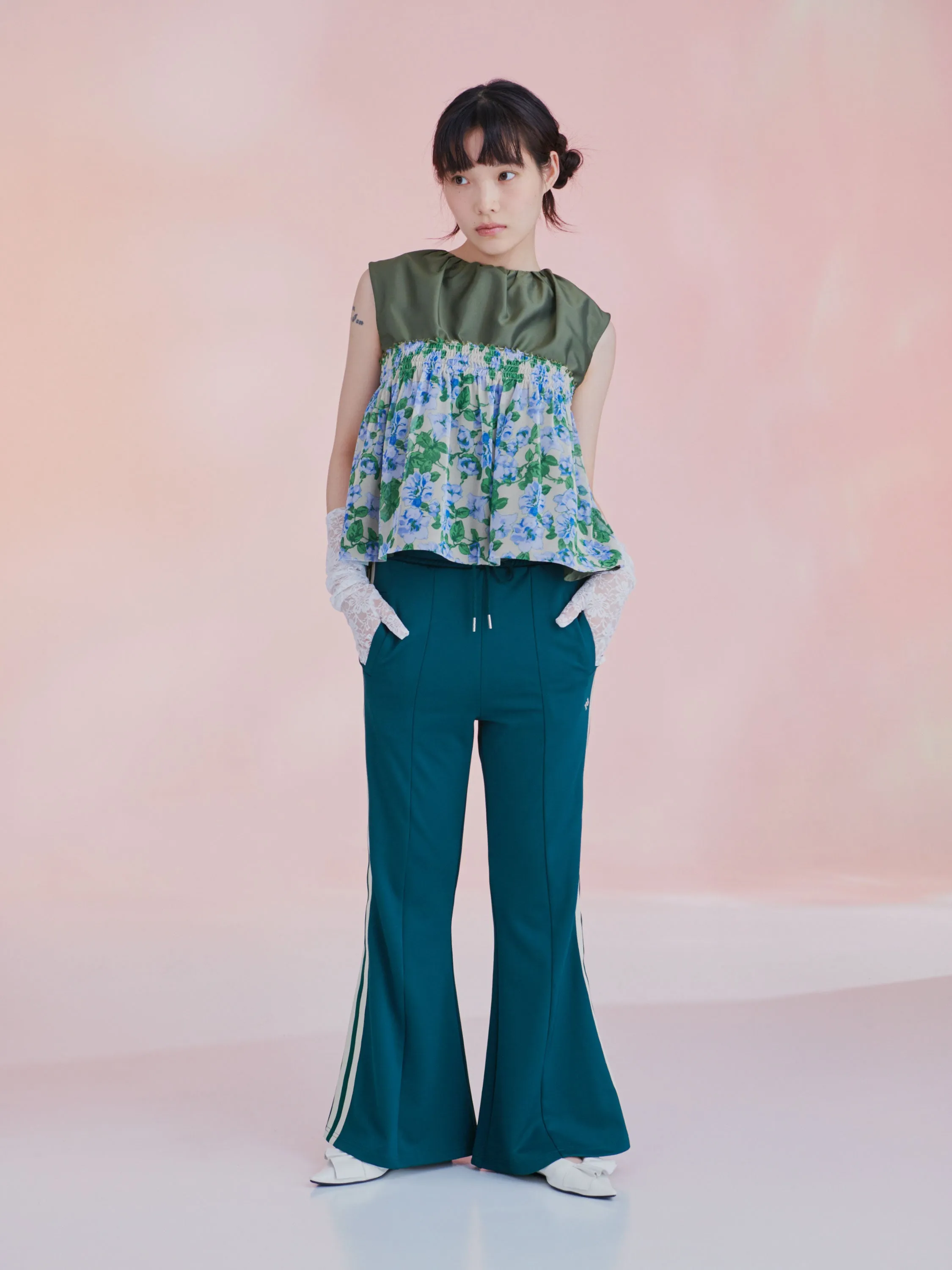 Jersey flare pants (Green)