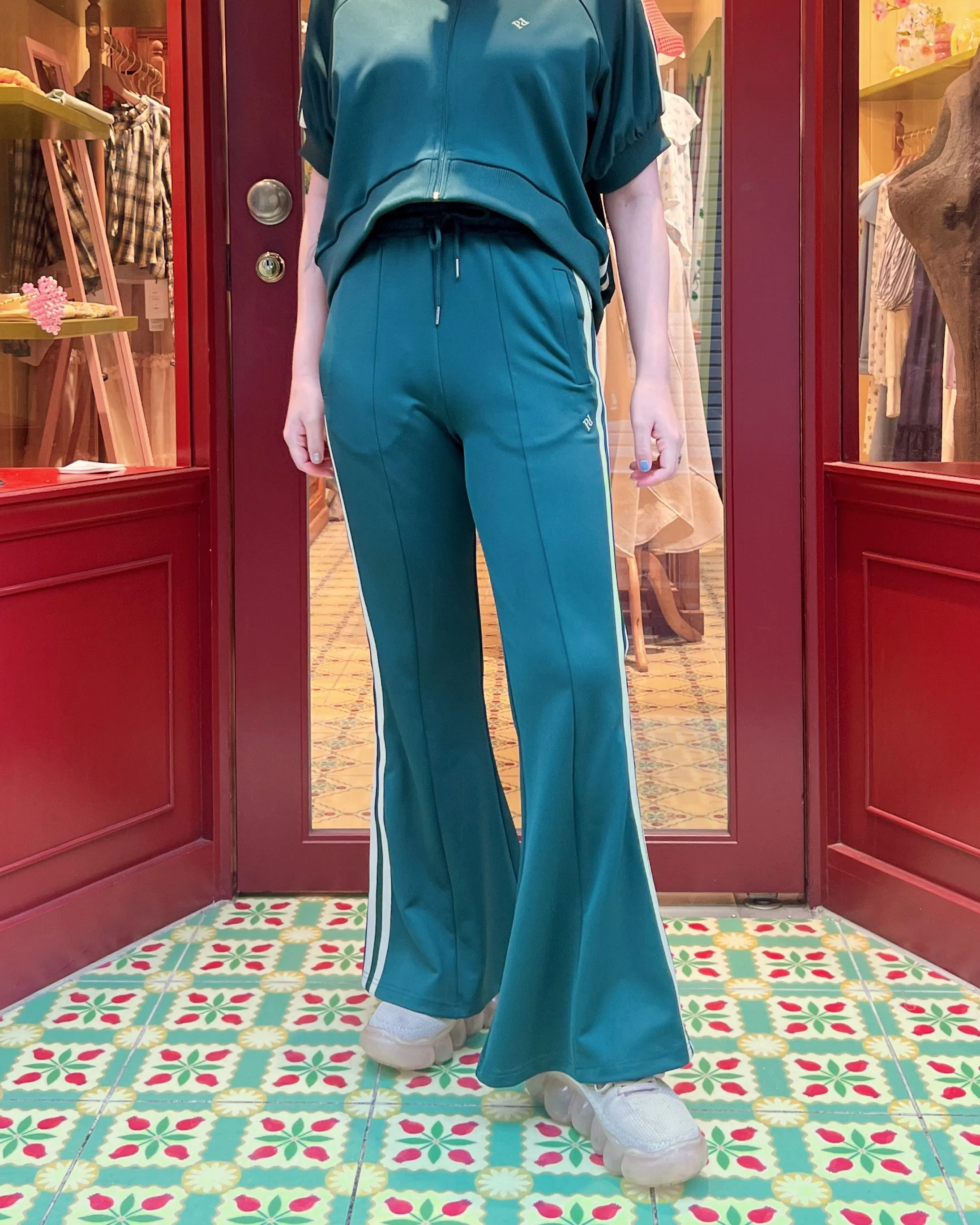 Jersey flare pants (Green)