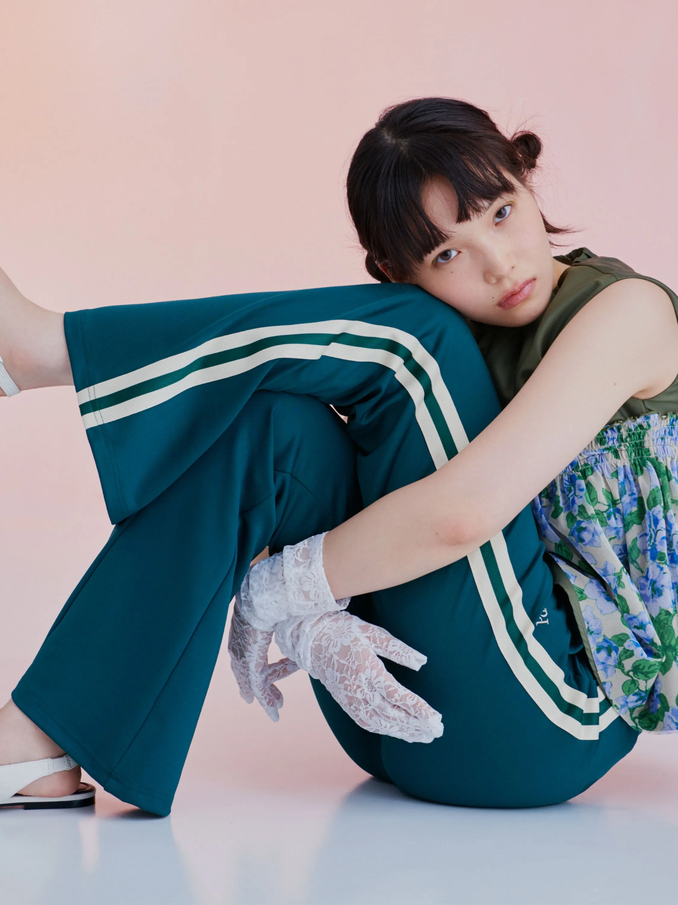 Jersey flare pants (Green)