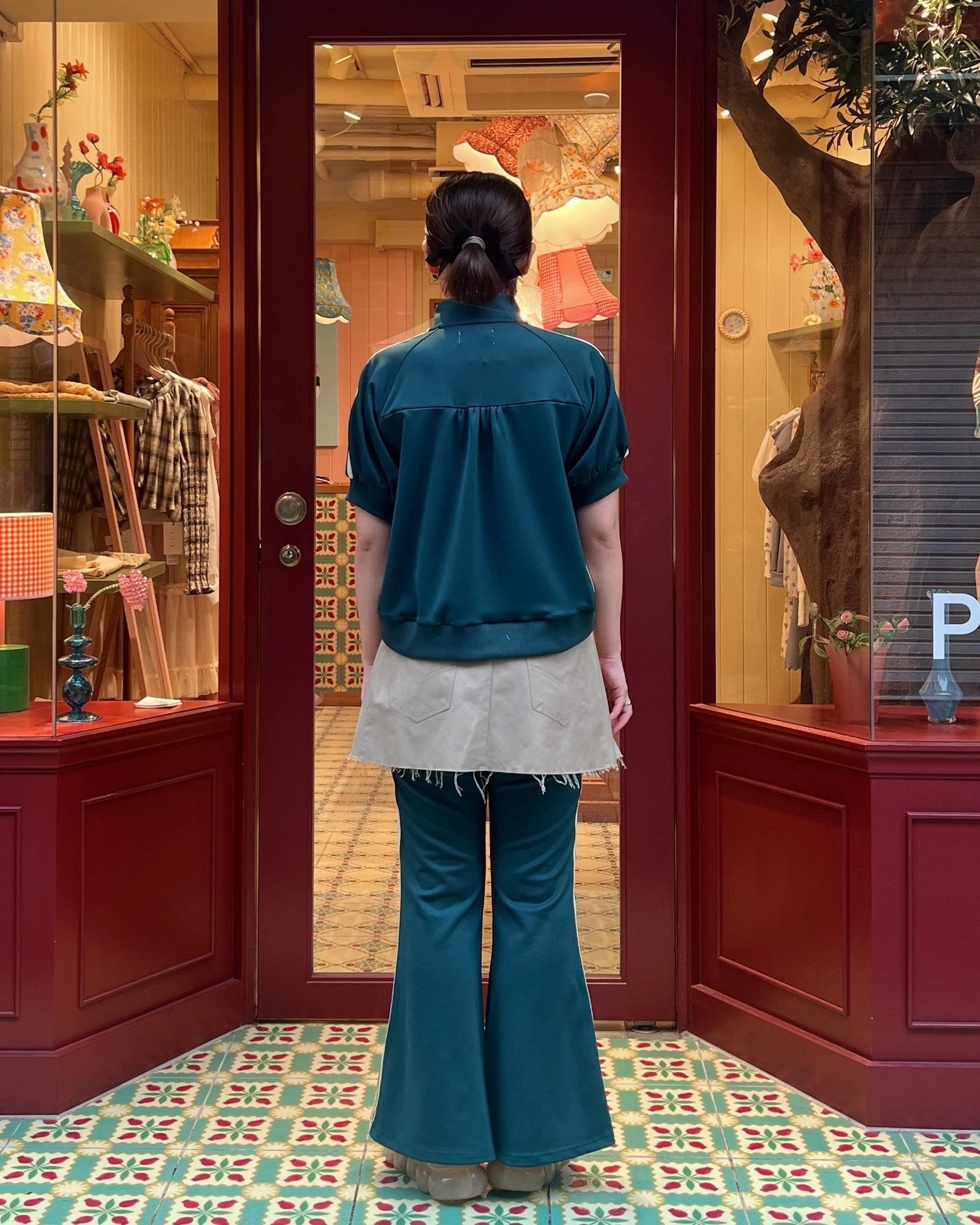 Jersey flare pants (Green)