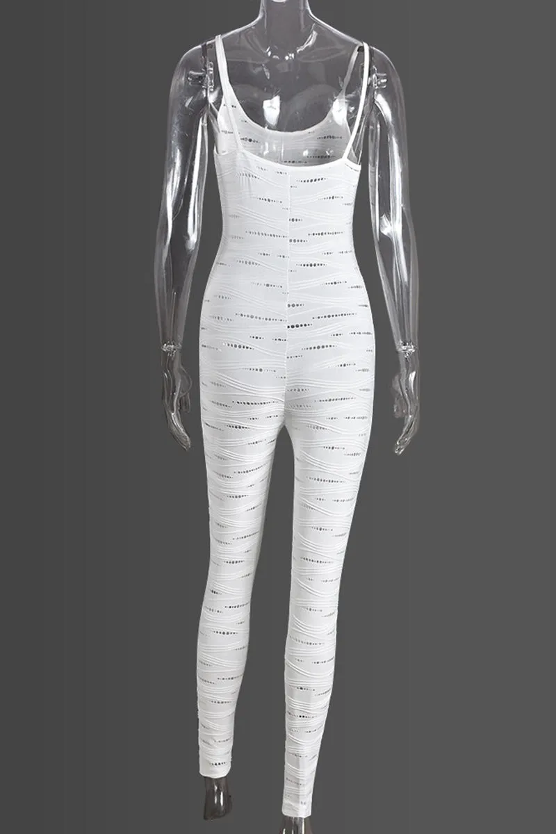 JG0255 Camisole Hollows Jumpsuits