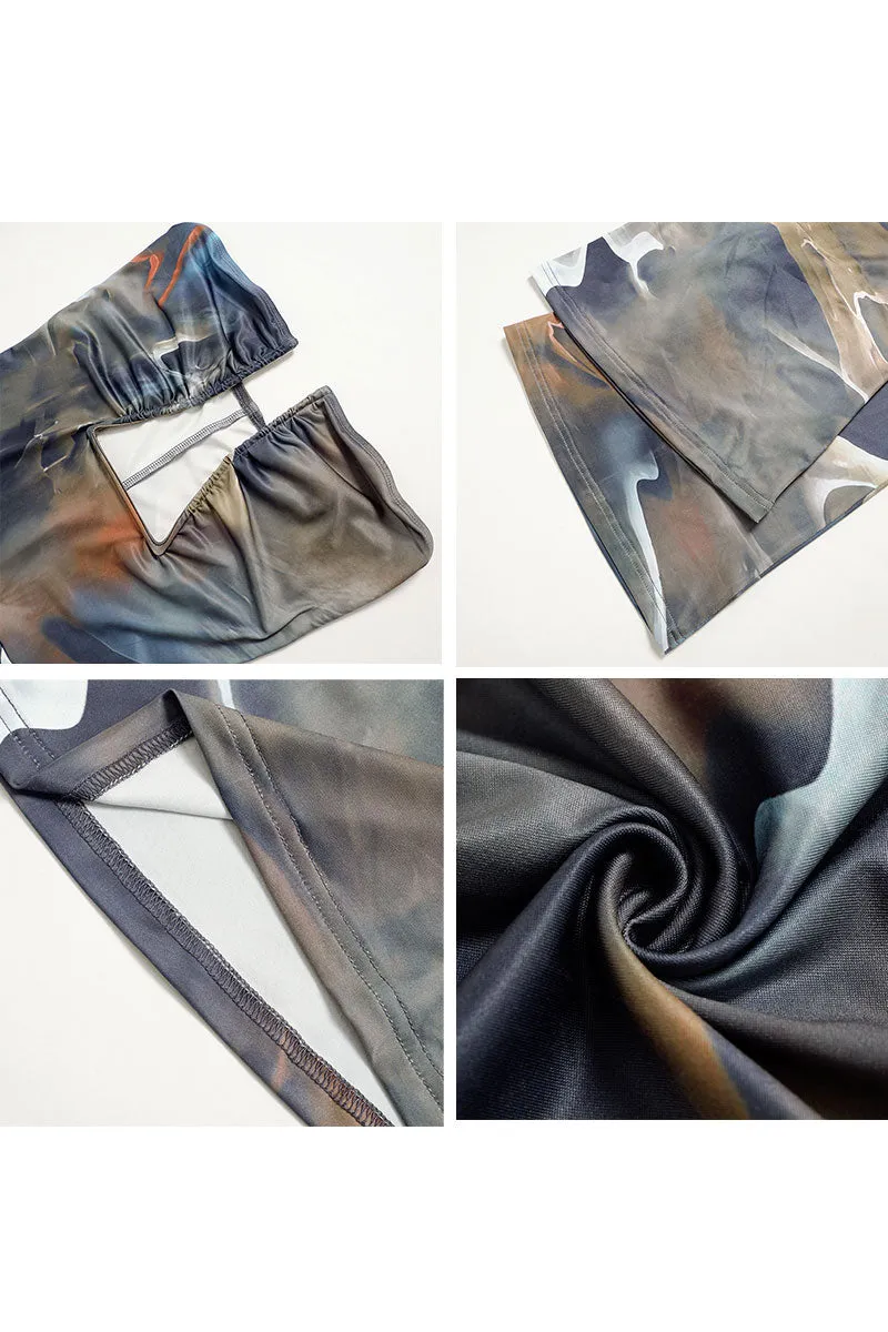 JH0421 Tie Dye Strapless Jumpsuits