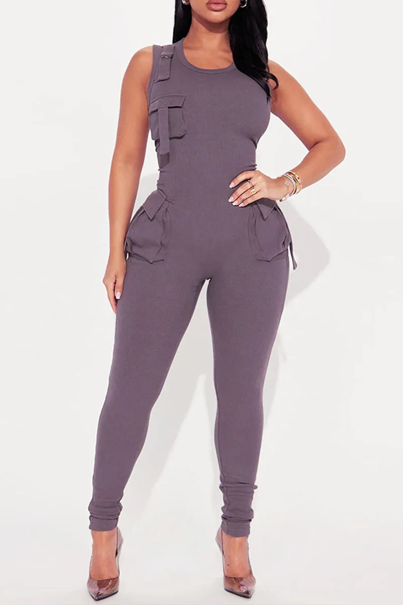 JL0087 Sleeveless Fitted Jumpsuits