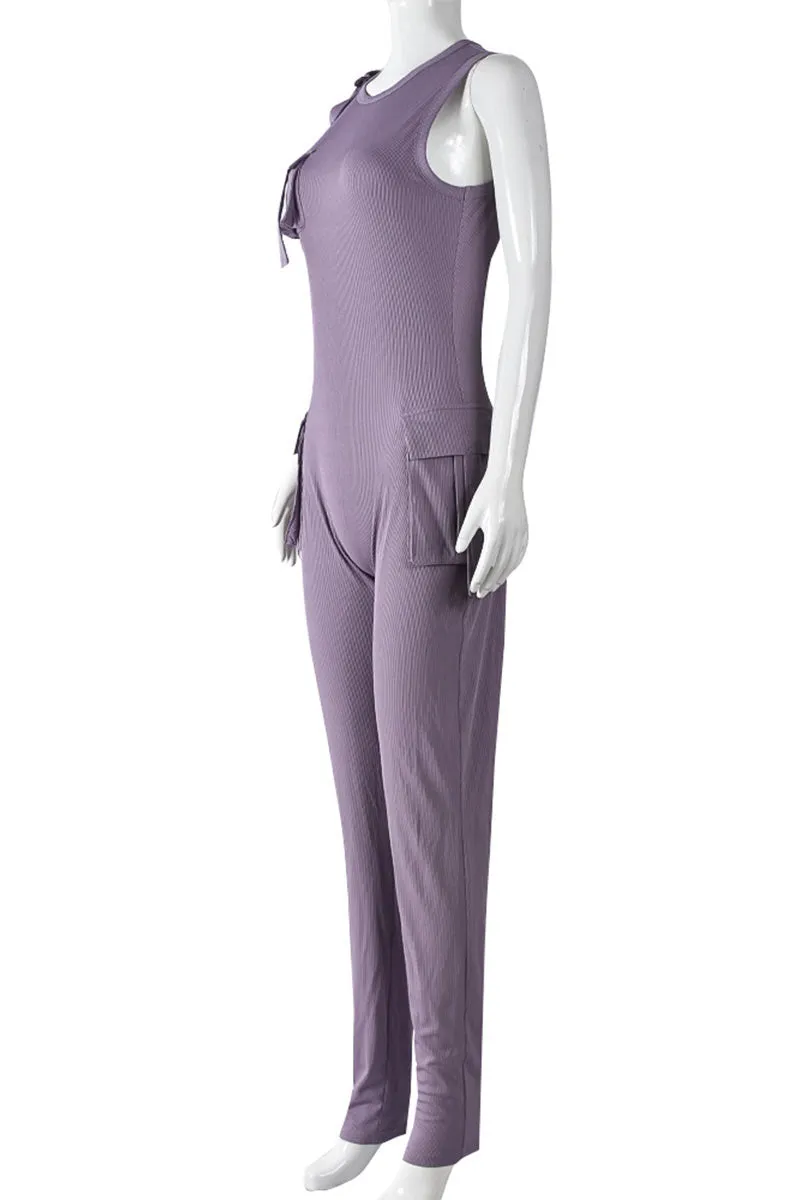 JL0087 Sleeveless Fitted Jumpsuits