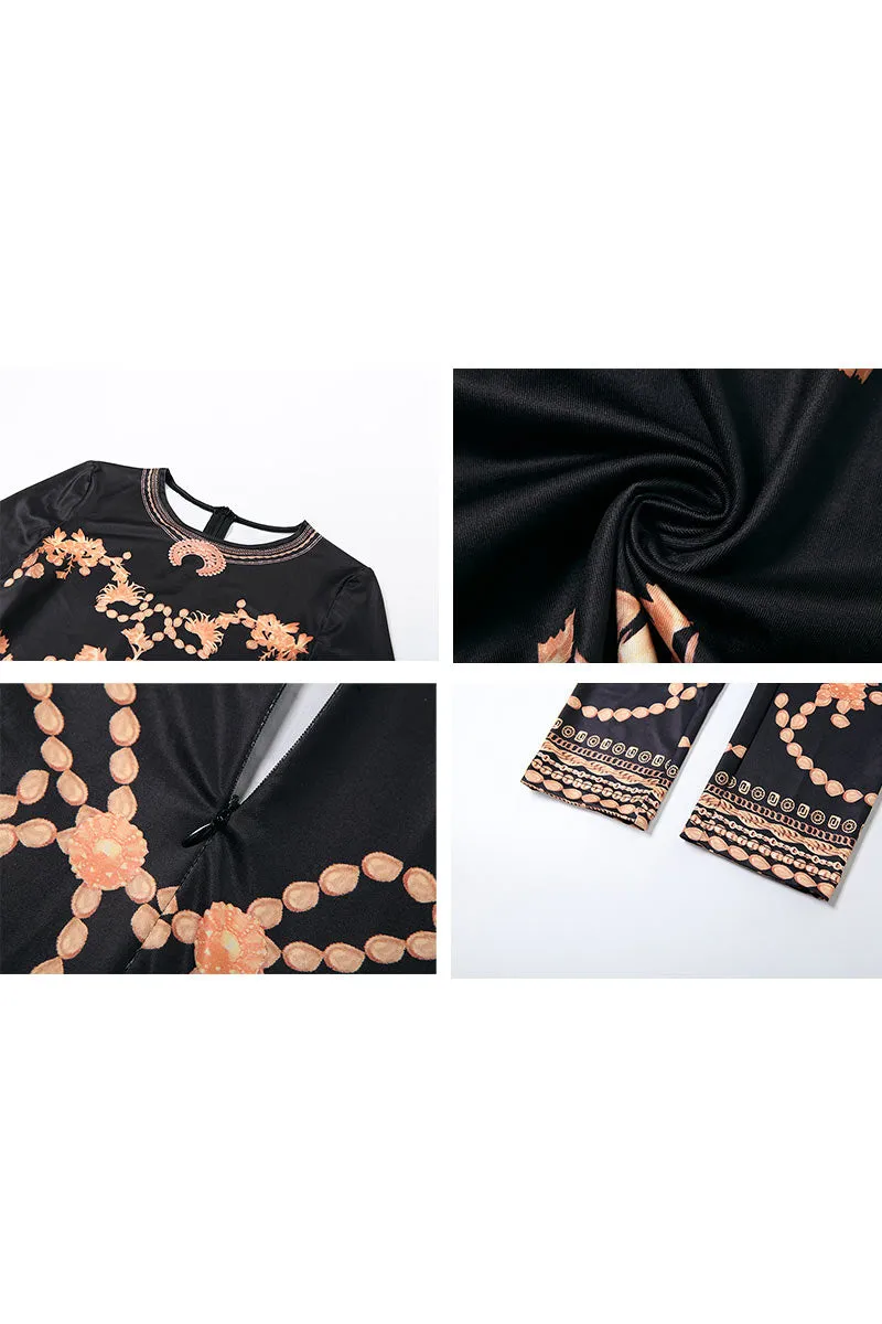 JL0360 Graphic Bodycon Jumpsuits