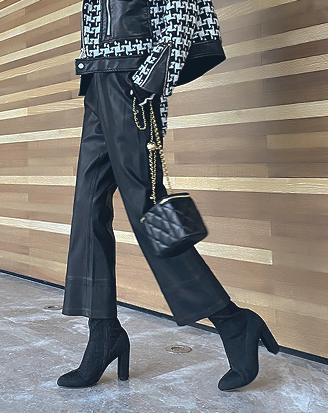 ♀Leather Flared Pants