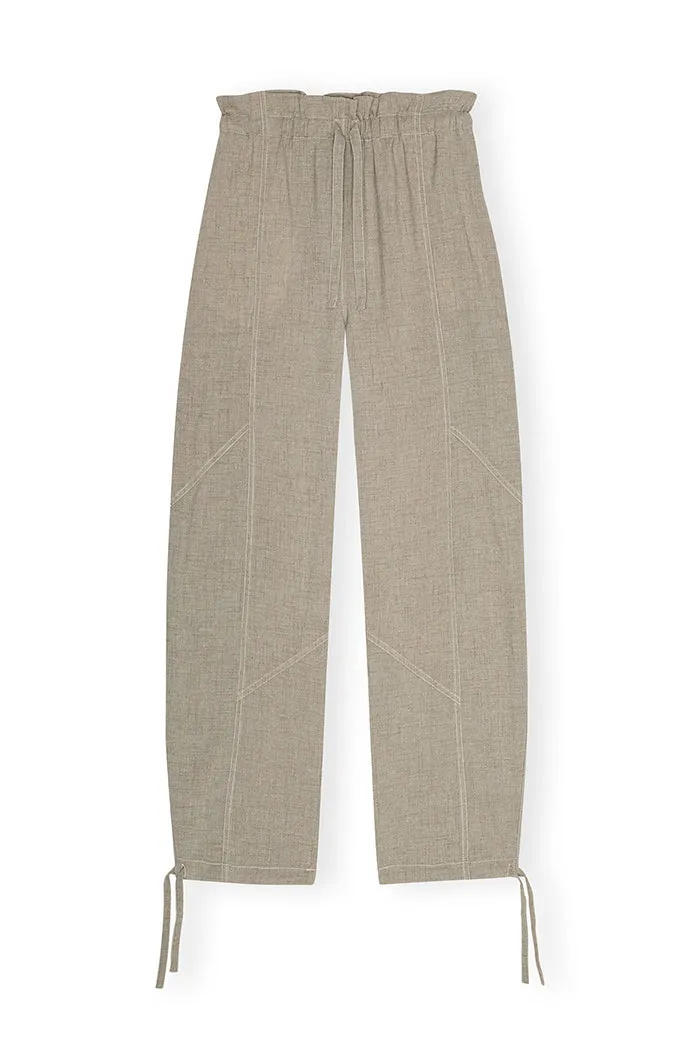 LIGHT MELANGE SUITING ELASTICATED WAIST PANTS