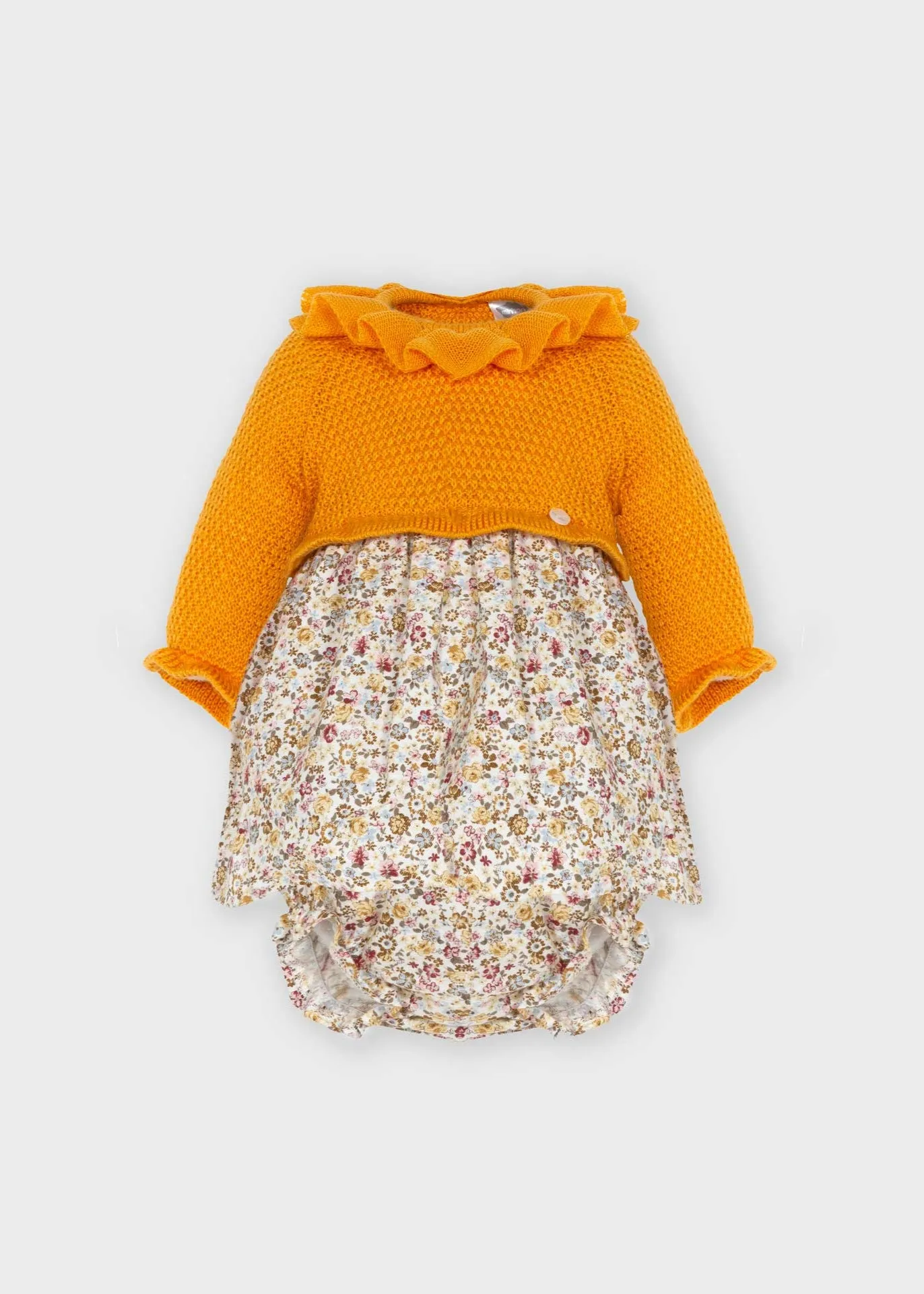 Marigold Knit Floral Dress Set