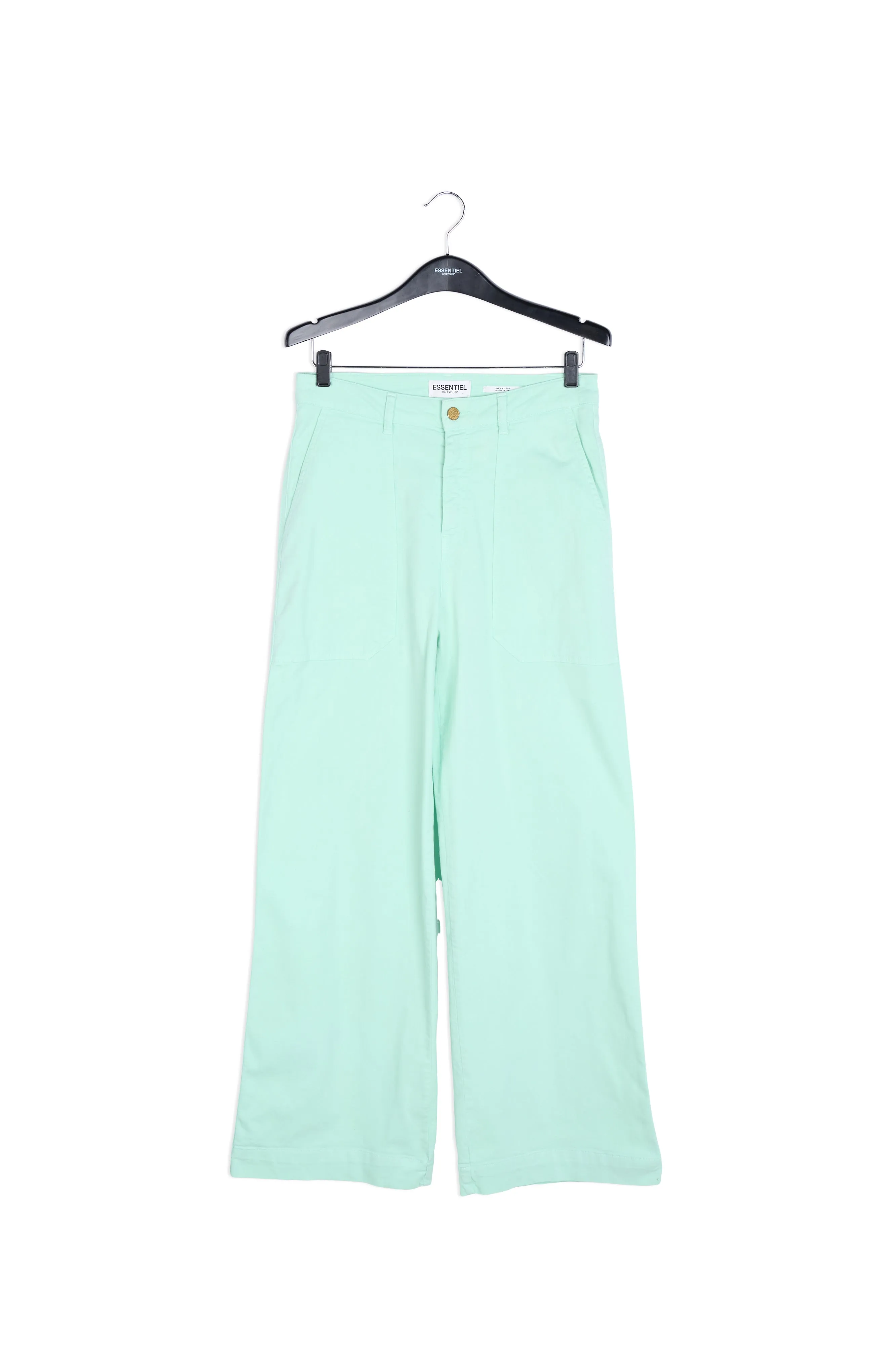 Mint green flared wide pants