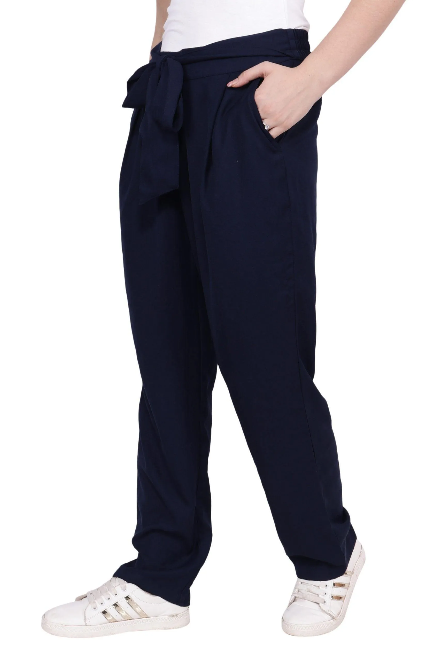 Navy Blue Pants with Belt