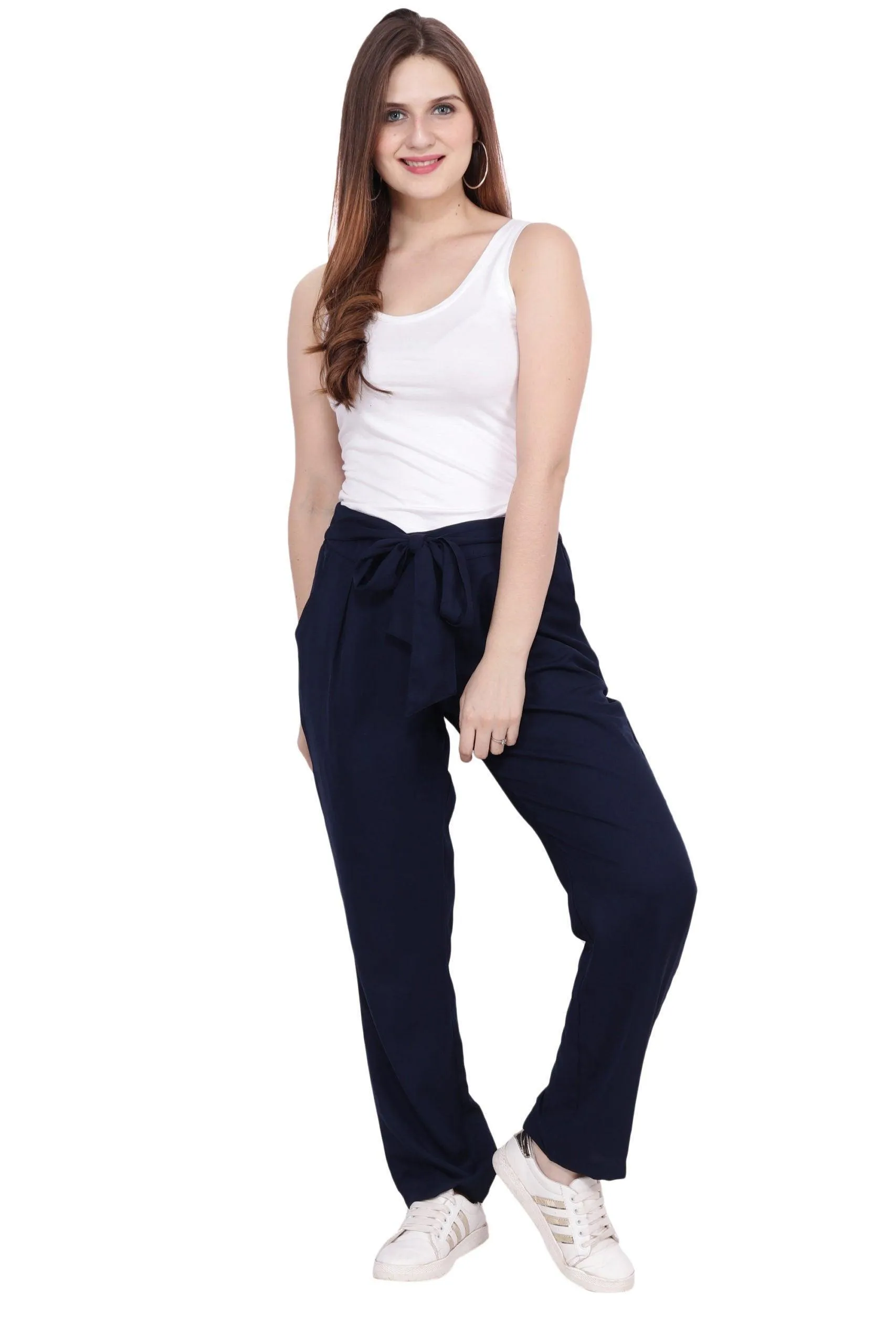 Navy Blue Pants with Belt