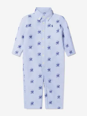Ralph Lauren Baby Boys Long Sleeve Bear Romper