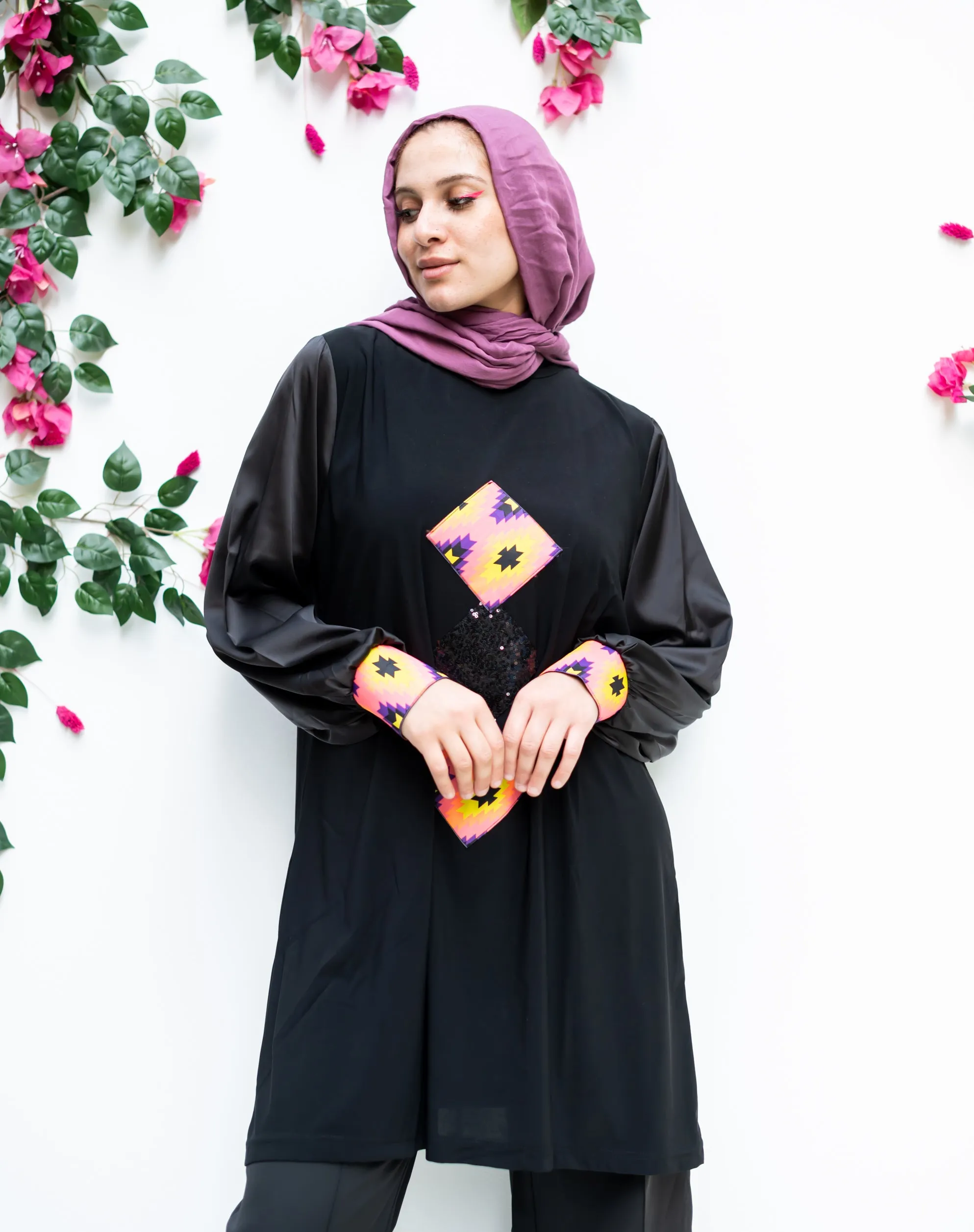 Silk Sleeve Blouse And Indian Square