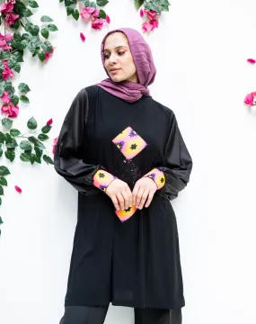 Silk Sleeve Blouse And Indian Square