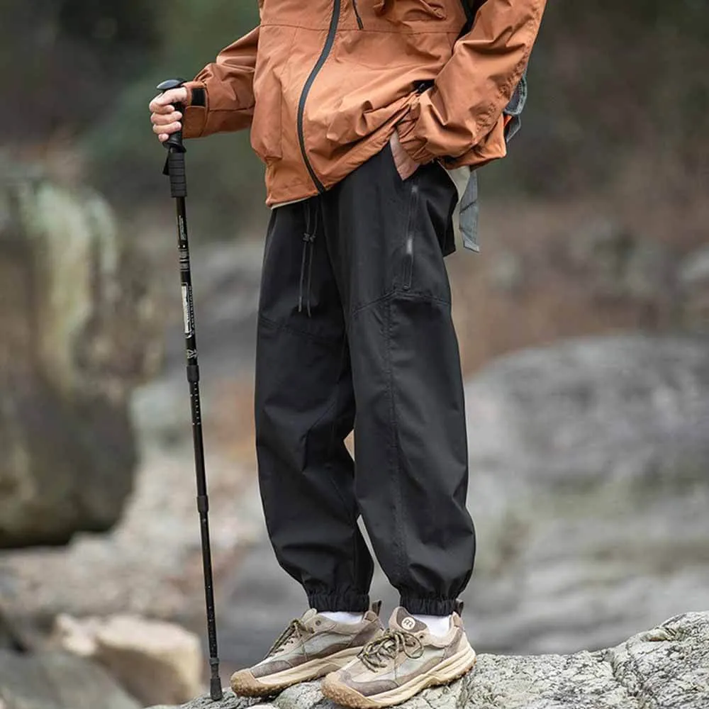 Solid Color Drawstring Cargo Pants