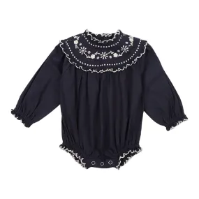 The New Society Midnight Navy Pune Baby Romper