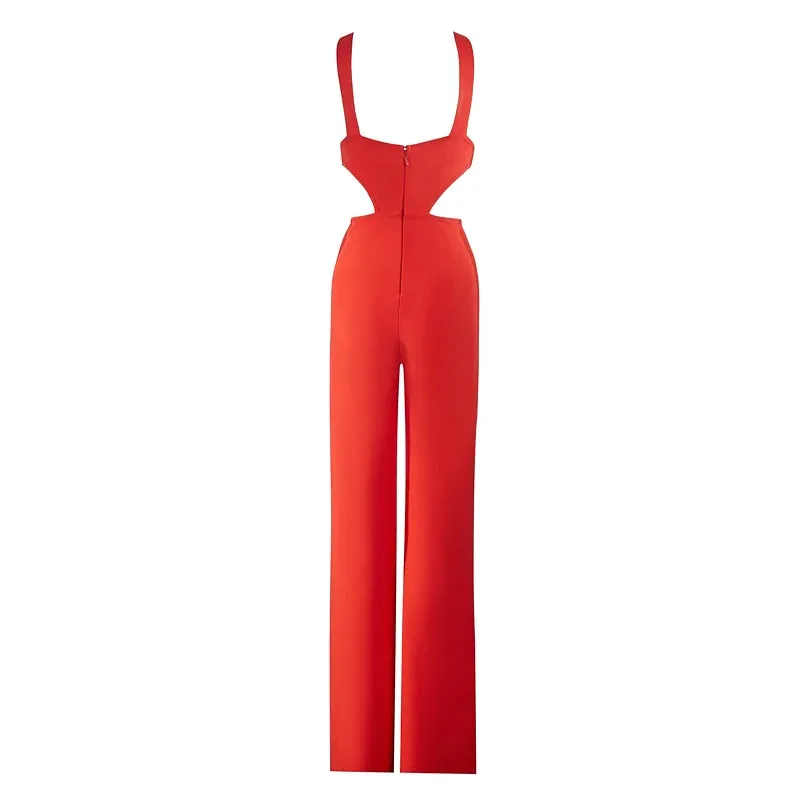 Trend4us Women's Chic Cutout Halter Neck Jumpsuit
