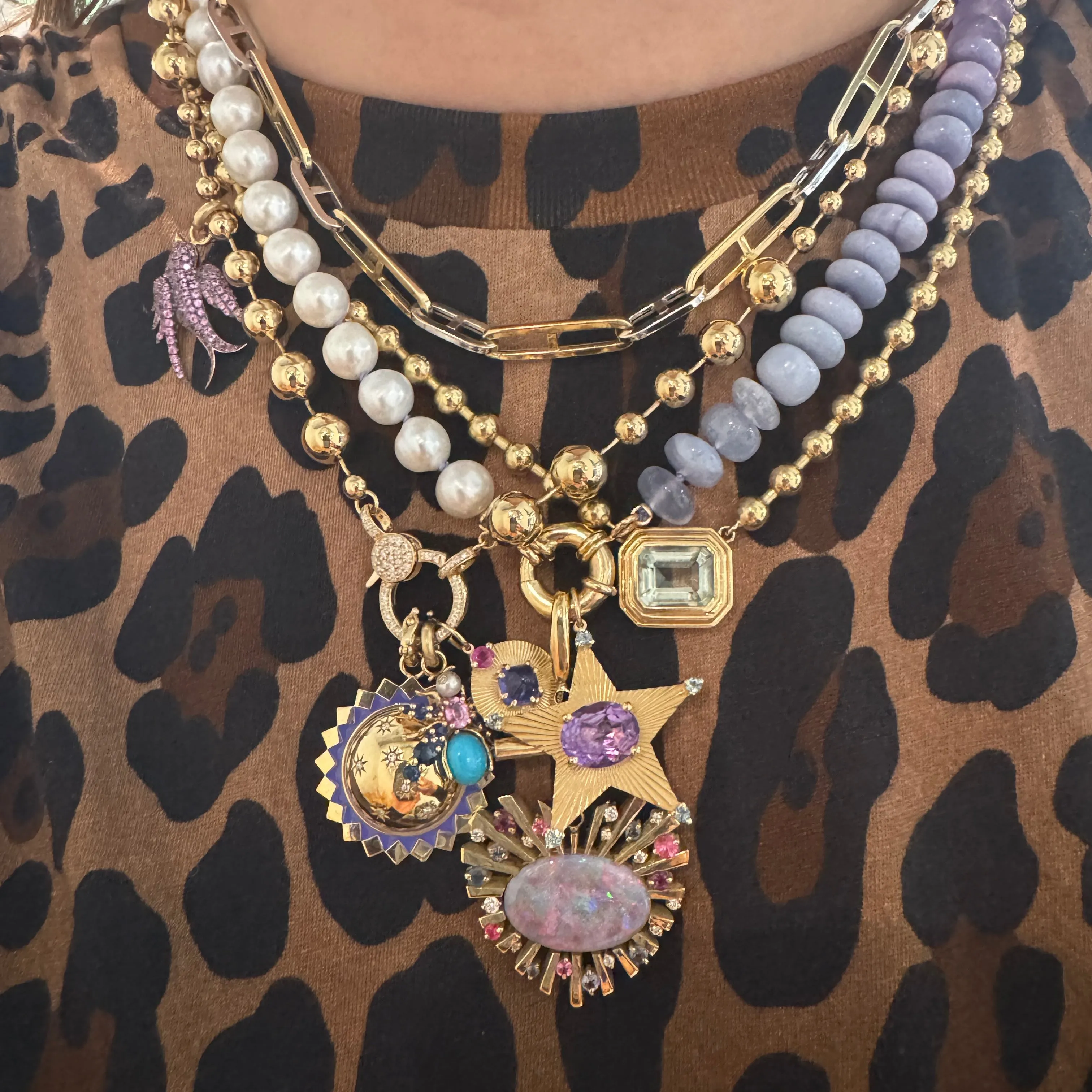 Two-Tone Flat Mariner Link Chain Necklace