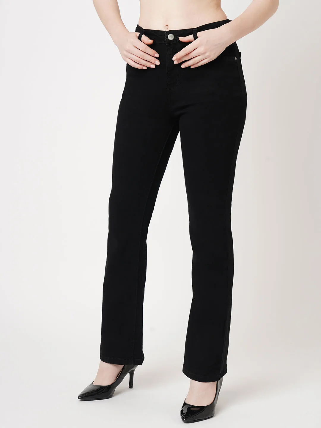 Women High Rise MINI FLARE Jeans