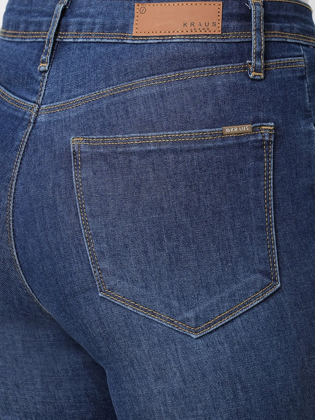 Women High-Rise Mini Flare Jeans