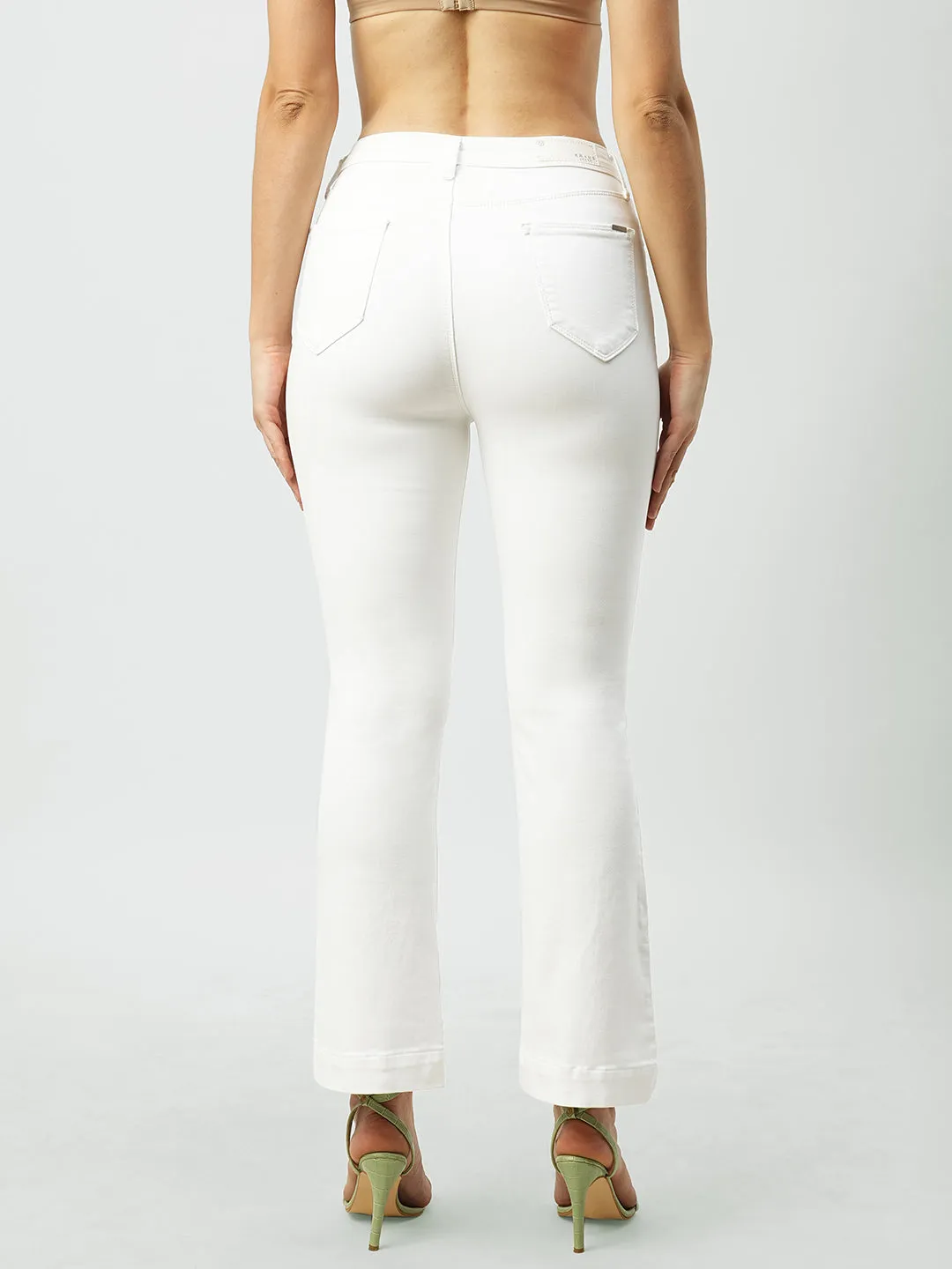 Women High-Rise Mini Flare Jeans
