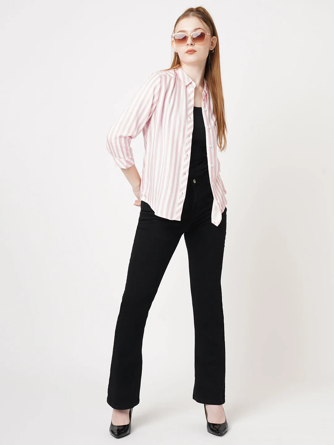 Women High Rise MINI FLARE Jeans