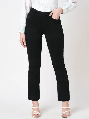 Women High-Rise Mini Flare Jeans