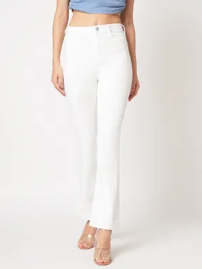 Women High-Rise Mini Flare Jeans