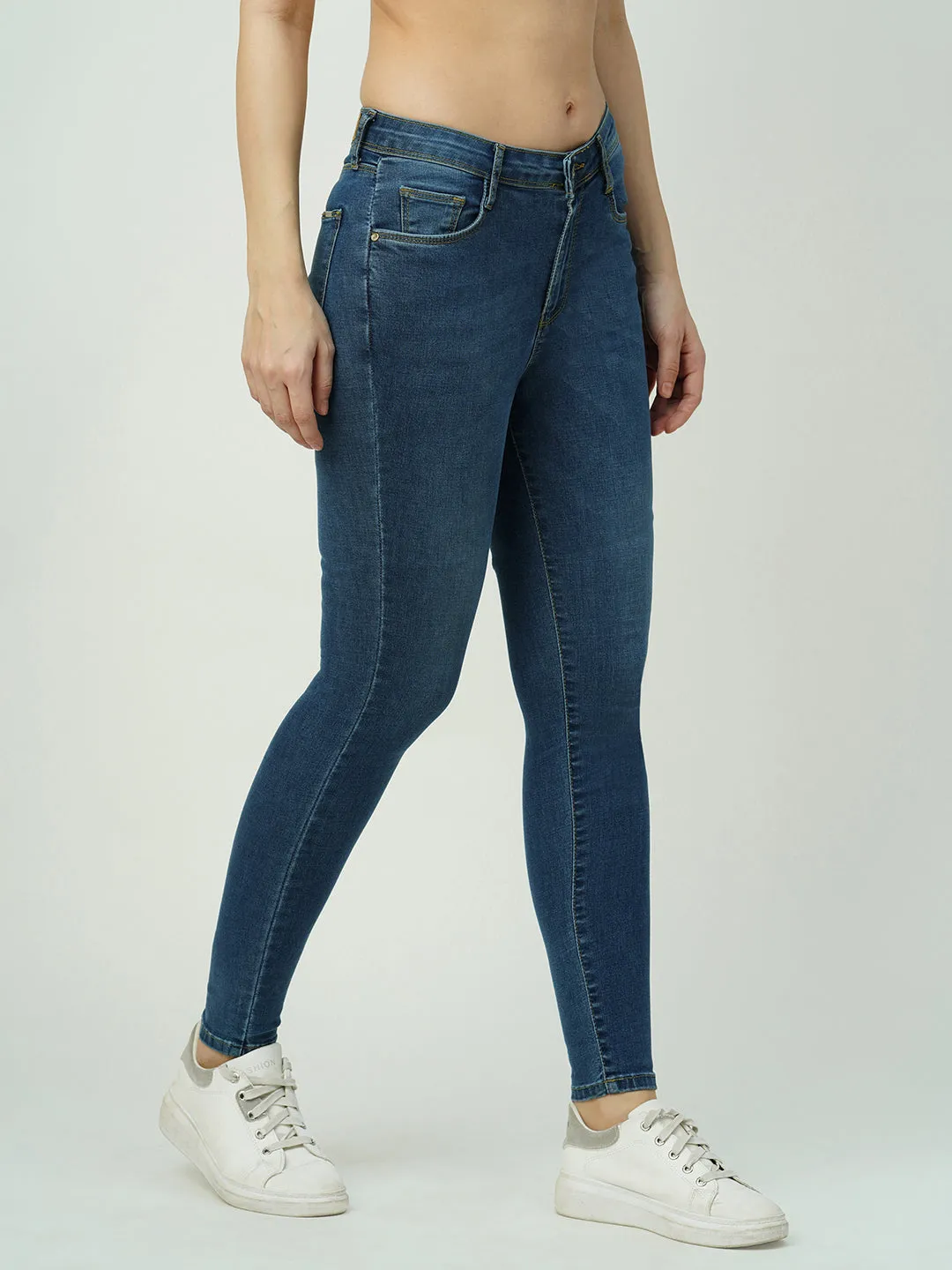 Women High-Rise Mini Flare Jeans