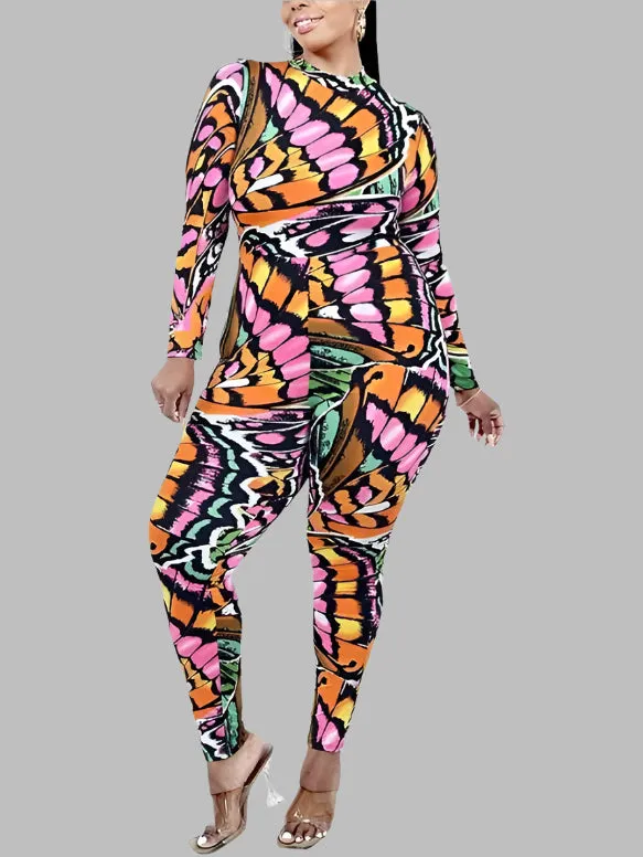 WOMEN "Enchanting Pink Butterfly Design Jumpsuit"