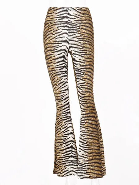 Women's Stylish Leopard Print High Waisted Flared Pants | Ideal for Everyday Wear