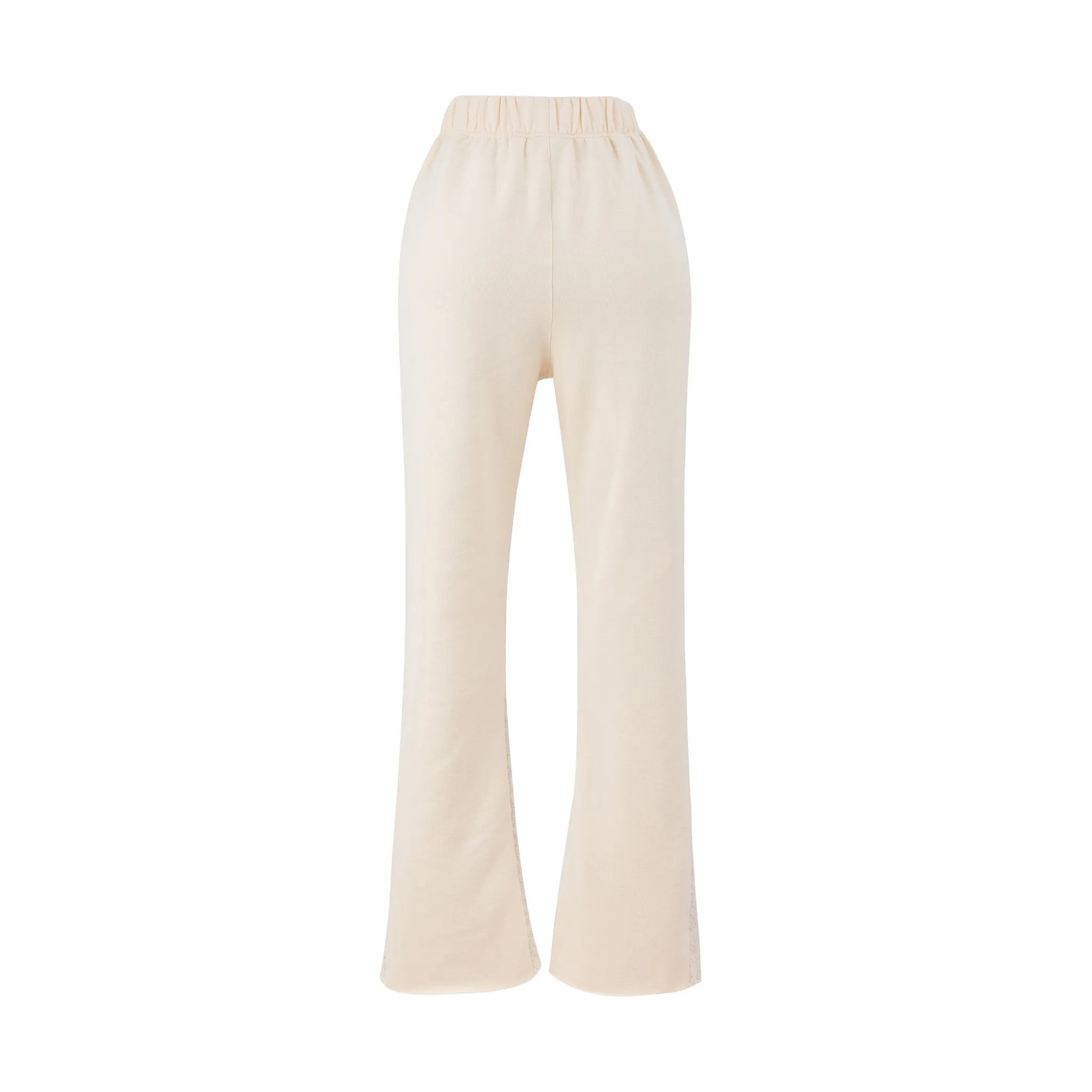 Yellow Logo Embroidery Flared Pants